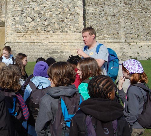 schools group on a walk with Andrew Denyer
